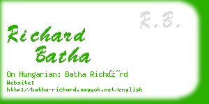 richard batha business card